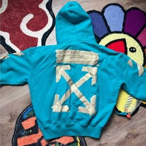 Off-White Teal and Beige Lightweight Jacket